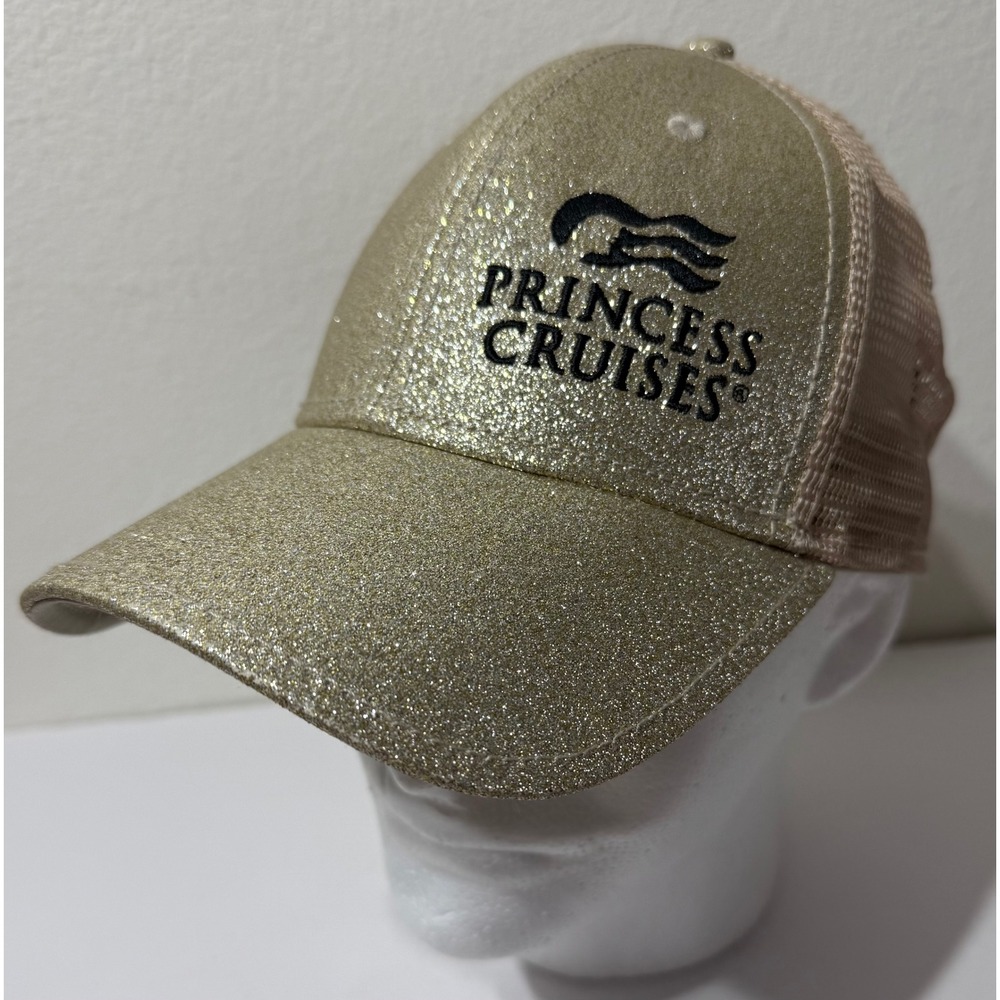 Princess Cruises Gold Glitter Trucker Hat Mesh Back Adjustable Souvenir Cap